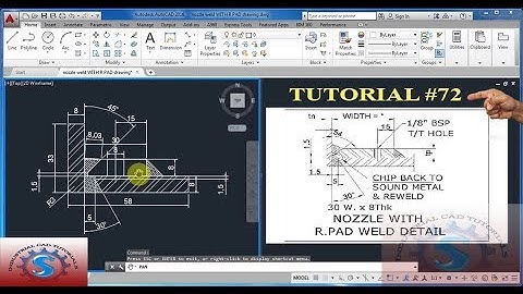 HOW TO DRAW NOZZLE WELDING DETAIL WITH PAD 2D IN AUTO-CAD TUTORIAL #72