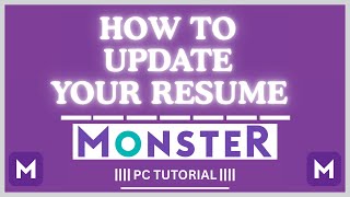 How To Update Your Resume On Monster Quick & Easy Pc Tutorial
