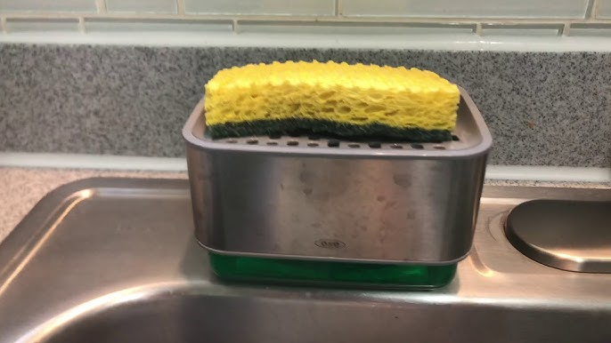  OXO Good Grips Stainless Steel Soap Dispensing Sponge Holder -  Clear, One Size : Everything Else