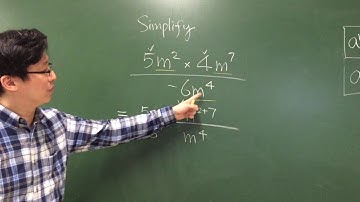 12.1j (5m^2 x 4m^7) ÷  -6m^4