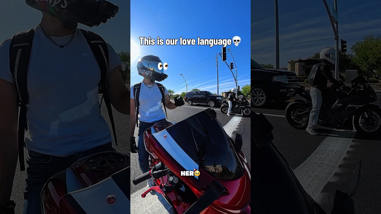 OMG it’s a cute biker girl next to me😭 #motorcyle #bikelife #couple #rizz #booktok #bikergirl #fyp