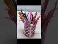 🌈 DIY Paper Weaving Pen Holder ✨ Easy & Colorful Desk Organizer