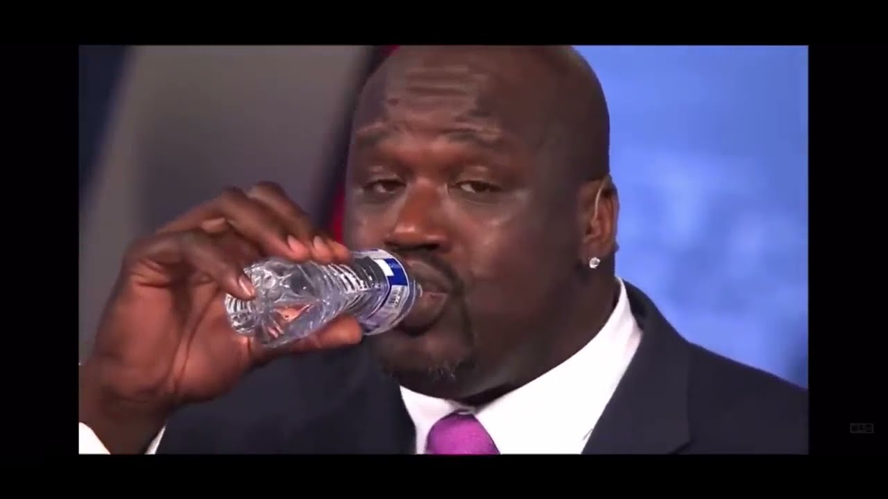 Water bottle compared to shaq