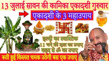 13 जुलाई सावन की पहली कामिका एकादशी पर हल्दी, चने,शहद का उपाय किस्मत चमक उठेगी - Pradeep ji mishra
