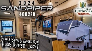 NEW 2024 Bunk Loft SANDPIPER w/ 2 Queen Bedrooms, 2 Full Baths!  2024 Sandpiper 4002FB