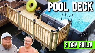 We Built This Pool Deck in 3 Days!  |  Above Ground Pool Deck DIY Build Start to Finish