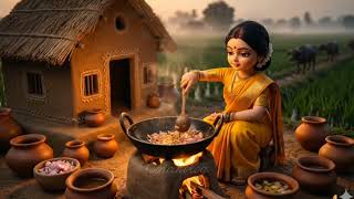 Miniature Doll Cooking Baingan Bharta 🍆🥘 | Rainy Day Indian Tiny Kitchen ASMR screenshot 4