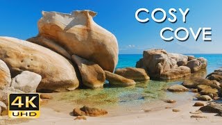 4K Cosy Cove - Gentle Lapping Waves - Relaxing Sea/ Ocean Sounds - Ultra HD Nature Video - 2160p