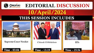 10  April 2024 | Editorial Discussion | Responsible Competition, Climate change and FR, IITs