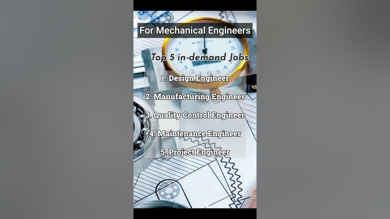 5 Most indemand Jobs for Mechanical Engineers. YouTube