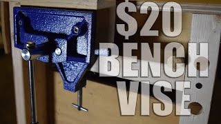 $20 DIY Bench Vise I took one of those cheap clamp vises from Harbor Freight and mounted it to my bench like a woodworking vise. Thought I