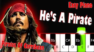 Learn How To Play 'He's A Pirate' From Pirates Of The Caribbean On Piano - Easy Tutorial Resimi