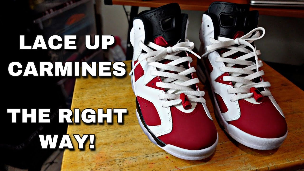 how to lace up jordan 6 carmine