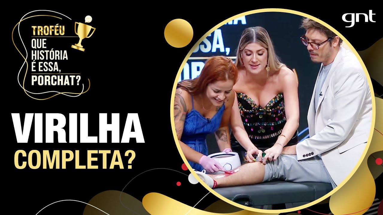 Dani Calabresa depila Fábio Porchat no palco! | Troféu Que História É Essa, Porchat?