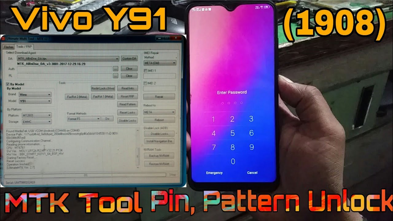 Vivo Y90 (1908) | Pin, Pattern Unlock | MTK TOOL Tested Solution