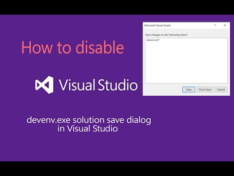 How to disable Visual Studio devenv.exe solution save dialog in Visual Studio