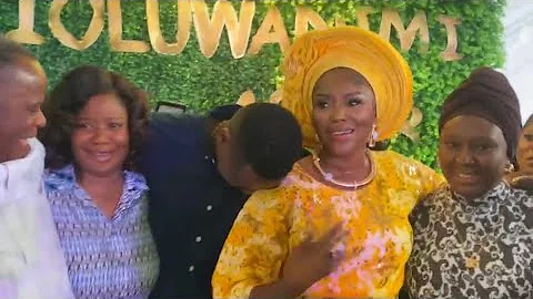 LATEEF ADEDIMEJI, MO’BIMPE, KEMI AFOLABI, TOP ACTORS JOINED BIOLA BAYO AT HER CHILD NAMING CEREMONY