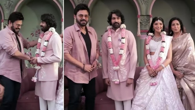 Venkatesh With Wife Visuals @ Narne Nithiin & Shivani Engagement Function | Manastars
