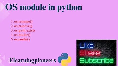 36. OS module in python