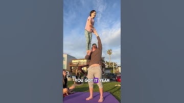 Acro with a stranger! Check my bio to learn beginner acroyoga!