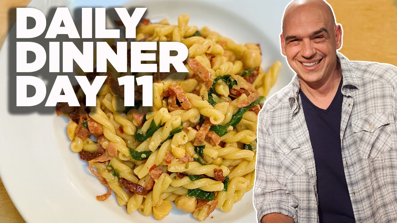 Pasta with Beans, Meat, Greens and Garlic: Day 11 | Daily Dinner with Michael Symon | Food Network