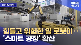 [비즈&트렌드] 힘들고 위험한 일 로봇이‥'스마트 공장' 확산 (2023.12.04/뉴스투데이/MBC)