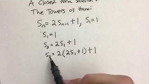 Finding a Closed Form Solution for the Towers of Hanoi