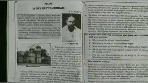 Grade 8:State-English-A day in a Ashram Part 1