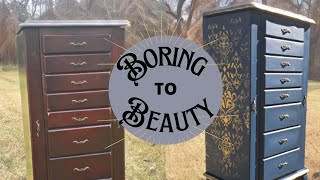 Painting a Jewelry Box | Jewelry Box DIY | Elegant Furniture Makeover with Junk Monkey Paint