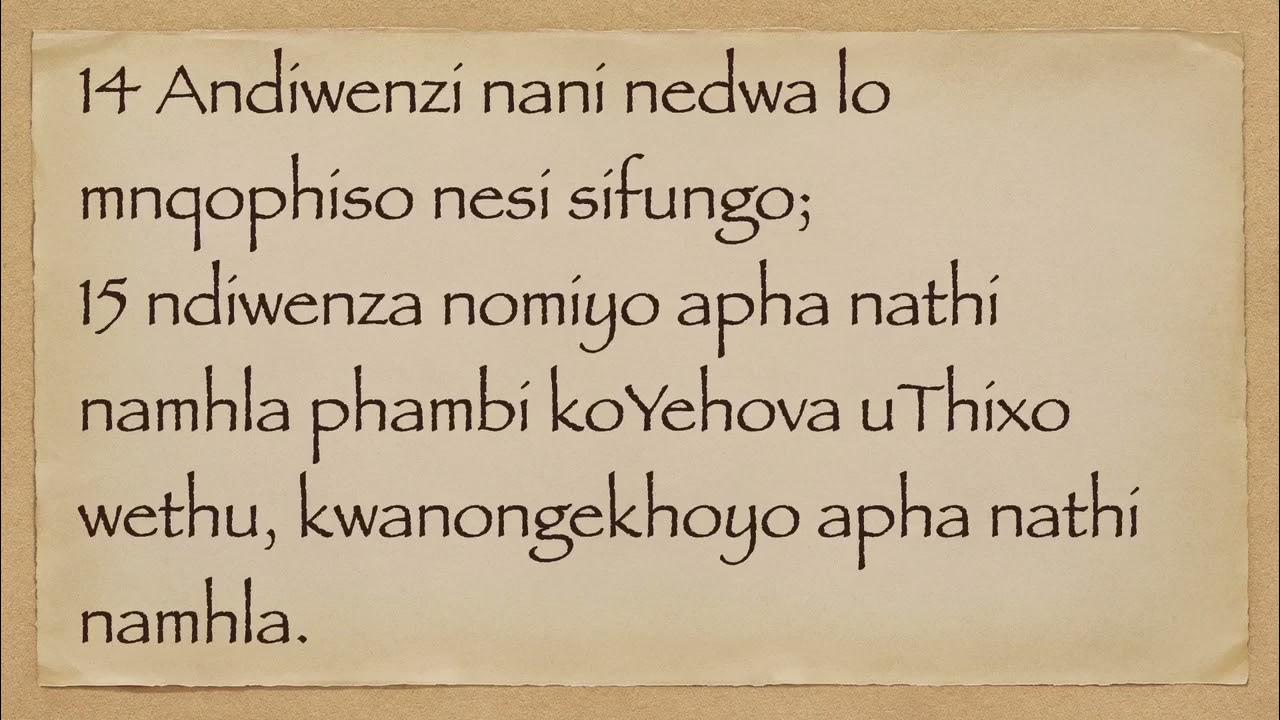 IDUTERONOMI 29 Xhosa Bible YouTube iduteronomi-29-xhosa-bible-youtube