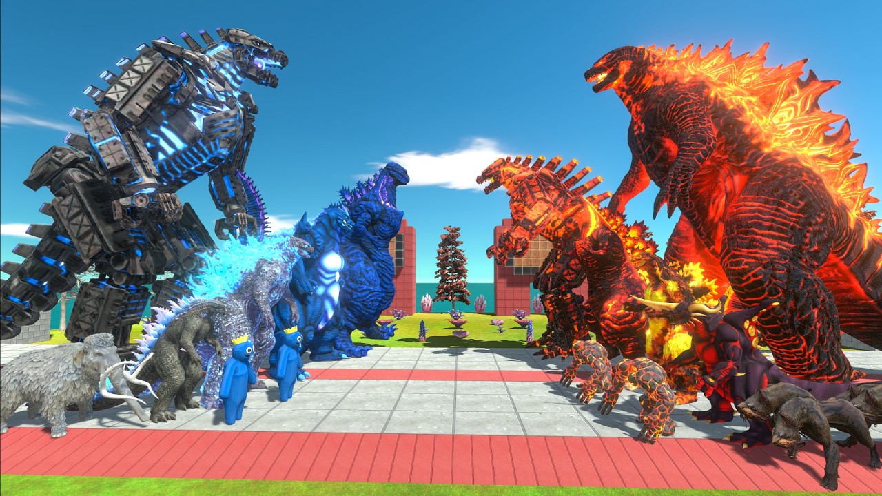 Evolution of Ice Mechagodzilla 2021 VS Fire Godzilla Thermo - Animal Revolt Battle Simulator