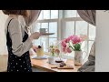 ［vlog］おうちカフェ🫖フランスアンティーク食器で和菓子のティータイム｜ミモザの収穫