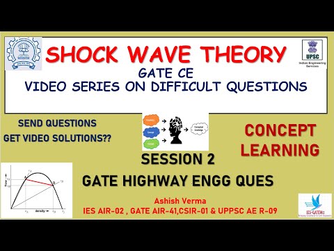Shock Wave Theory|Traffic Engineering|Concept|GATE  Difficult Question Detailed Explanation|Session2