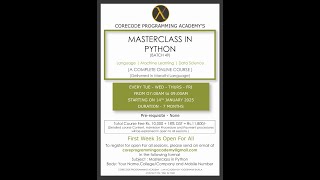 Masterclass in Python-Batch 49-Session 003 (Open Session) Profile