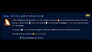 Samira Taunt passive that is really in the game