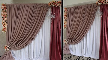 DIY Decor - Wedding Decor Backdrop with Chandelier and Peach Florals