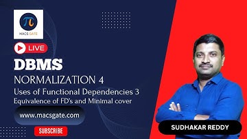 7 Normalization 4| DBMS |  GATE CS &DA| Sudhakar Reddy Sir (AIR 200 - GATE 24 DA) |MACSGATE