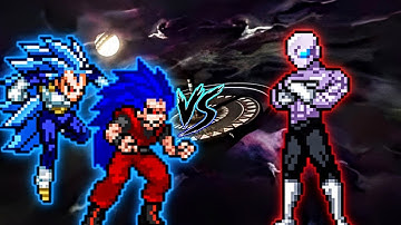 Goku SSJ7 (New) & Vegeta SSJ7 OP (New) VS Jiren OP (all form) in Jump Force Mugen