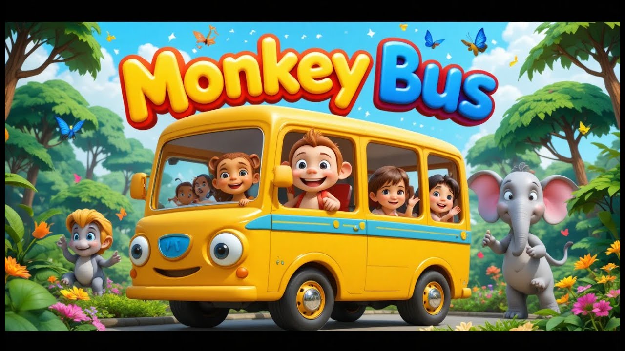 Wheels on the Monkey Bus 🐵🚌 | Animal Sounds Song for Kids Dreamplay ...