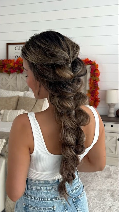 Bubble braid 🍂🍁 #braidtutorial #hairtutorial #hairstyles #braids #hairideas #hairinspo #shorts