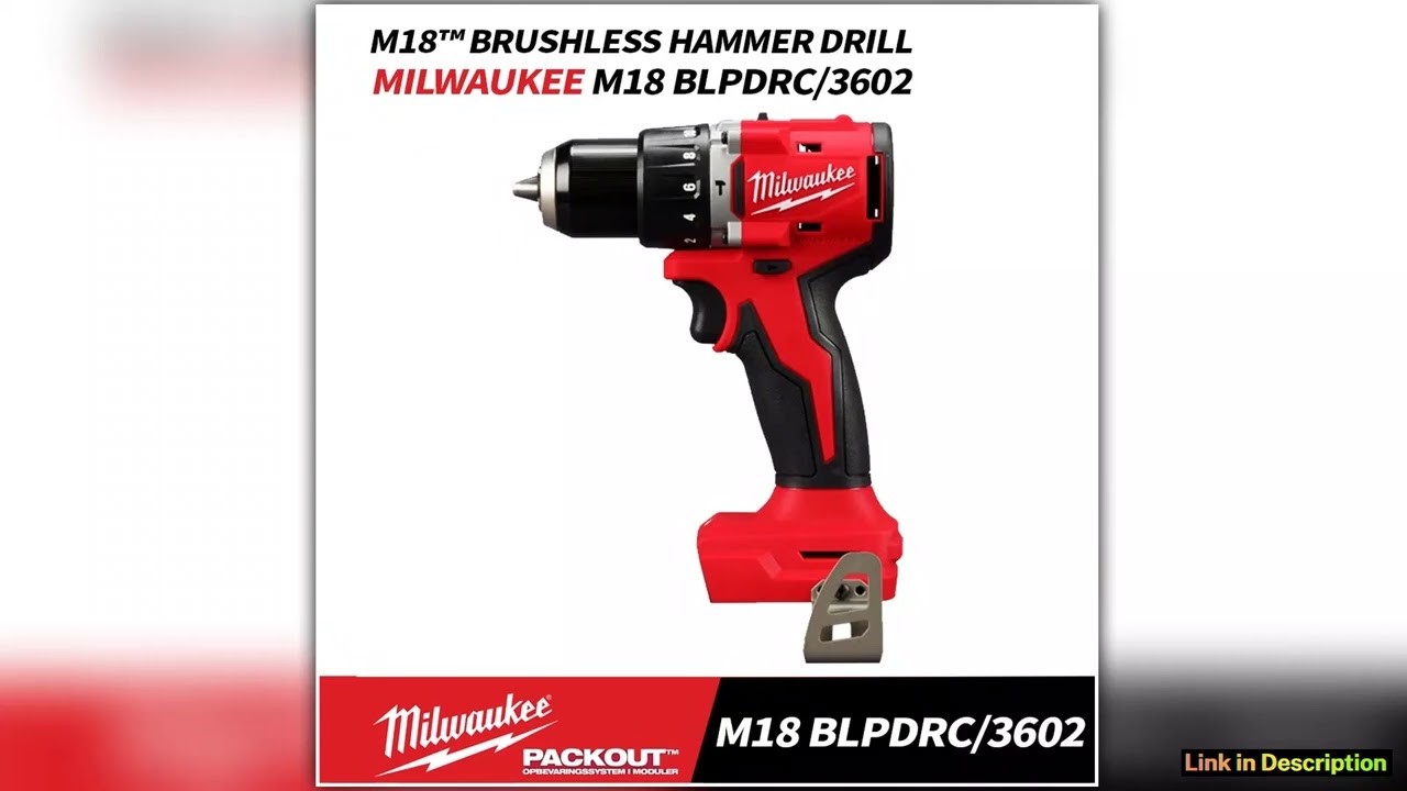 Milwaukee M18 BLPDRC3602 M18 Compact Brushless 12 Hammer DrillDriver 18V Power Tools MILWAUKEE