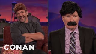 Javier Bardem & Conan Swap Hair | CONAN on TBS