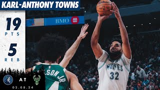 Karl-Anthony Towns With 19 Points Against Bucks | 02.08.24