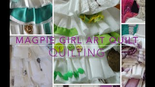 Magpie Girl Art Quilt 3  -  Quilting