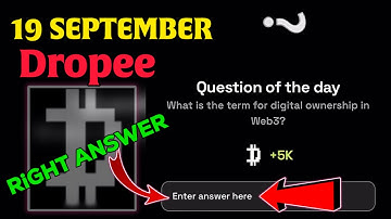 Dropee Question Of The Day Answer Today || What is the term for digital ownership in Web3? #crypto