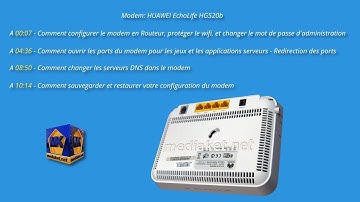 HUAWEI EchoLife HG520b - Configuration, mot de passe, wifi, ports, DNS,  sauvegarde et restauration
