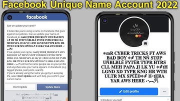 How to Make Unique Name  Facebook I