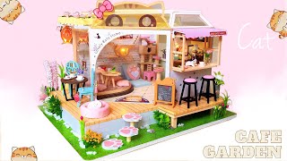 DIY Miniature Dollhouse Kit | Cat Cafe Garden |  Miniature with Jenny