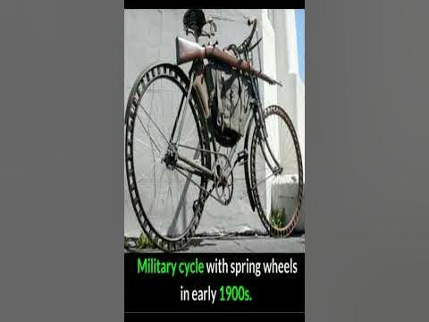 military cycle with spring wheel