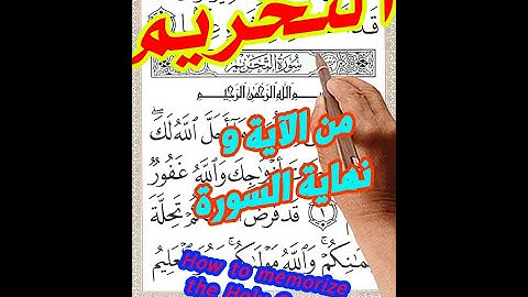 سورة التحريم من الاية 9 الى نهاية السورة | How to memorize the Holy Quran